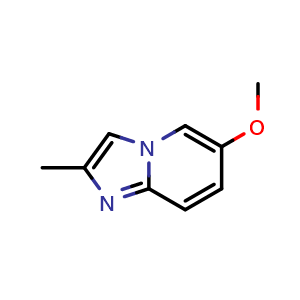 Chemical structure of 6-methoxy-2-methylimidazo[1,2-a]pyridine , CAS 1226907-32-9, AChemBlock T91121