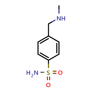 Chemical structure of 4-[(methylamino)methyl]benzene-1-sulfonamide , CAS 116599-33-8, AChemBlock T91195