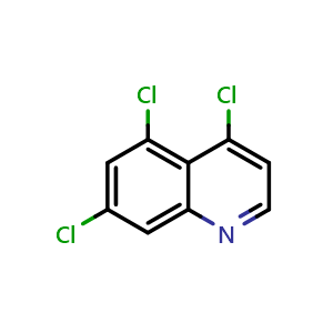 Chemical structure of 4,5,7-trichloroquinoline , CAS 23834-01-7, AChemBlock T91233