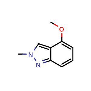 Chemical structure of 4-methoxy-2-methyl-2H-indazole , CAS 1337882-30-0, AChemBlock T91235