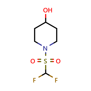 Chemical structure of 1-(difluoromethylsulfonyl)piperidin-4-ol , CAS 1156133-61-7, AChemBlock T91237