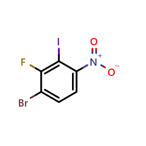 Chemical structure of 4-Bromo-3-fluoro-2-iodonitrobenzene , CAS 1807231-62-4, AChemBlock T91245