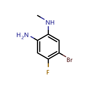 Chemical structure of 4-Bromo-5-fluoro-2-(methylamino)aniline , CAS 1600342-90-2, AChemBlock T91248