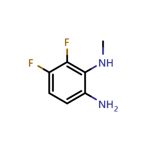 Chemical structure of 3,4-Difluoro-2-(methylamino)aniline , CAS 1248508-73-7, AChemBlock T91254