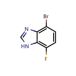 Chemical structure of 4-Bromo-7-fluorobenzimidazole , CAS 1360968-91-7, AChemBlock T91258