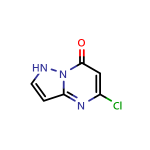 Chemical structure of 5-chloro-1H-pyrazolo[1,5-a]pyrimidin-7-one , CAS 99898-84-7, AChemBlock T91319