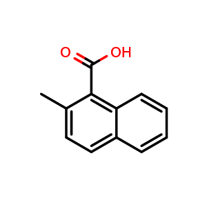 Chemical structure of 2-methylnaphthalene-1-carboxylic acid , CAS 1575-96-8, AChemBlock T91361