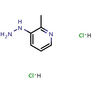 Chemical structure of (2-methyl-3-pyridyl)hydrazine dihydrochloride , CAS 1803601-87-7, AChemBlock T91403