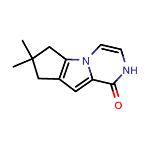 Chemical structure of 4,4-dimethyl-1,10-diazatricyclo[6.4.0.02,6]dodeca-2(6),7,11-trien-9-one , CAS 2411635-50-0, AChemBlock T91417