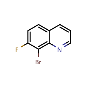 Chemical structure of 8-bromo-7-fluoroquinoline , CAS 1420790-22-2, AChemBlock T91420