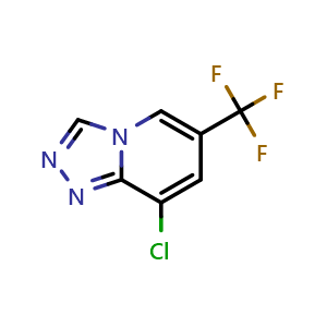 Chemical structure of 8-chloro-6-(trifluoromethyl)-[1,2,4]triazolo[4,3-a]pyridine , CAS 478066-06-7, AChemBlock T91433
