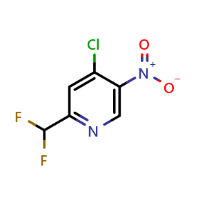 Chemical structure of 4-chloro-2-(difluoromethyl)-5-nitropyridine , CAS 1804755-81-4, AChemBlock T91446