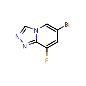 Chemical structure of 6-bromo-8-fluoro-[1,2,4]triazolo[4,3-a]pyridine , CAS 1427445-33-7, AChemBlock T91453