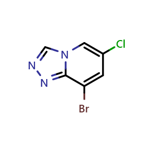 Chemical structure of 8-bromo-6-chloro-[1,2,4]triazolo[4,3-a]pyridine , CAS 1427398-75-1, AChemBlock T91454
