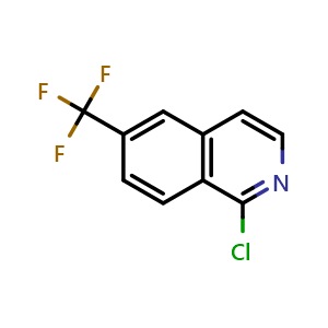 Chemical structure of 1-chloro-6-(trifluoromethyl)isoquinoline , CAS 1196152-92-7, AChemBlock T91469