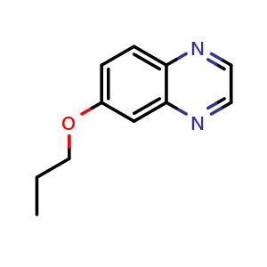 Chemical structure of 6-propoxyquinoxaline , CAS 2411635-19-1, AChemBlock T91509