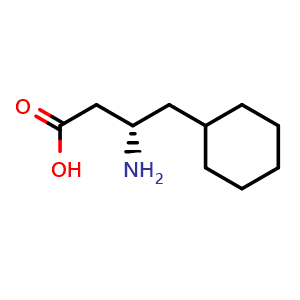 Chemical structure of (3S)-3-amino-4-cyclohexyl-butanoic acid , CAS 761385-48-2, AChemBlock T91517