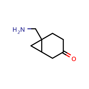 Chemical structure of 6-(aminomethyl)norcaran-3-one , CAS 1956328-43-0, AChemBlock T91523