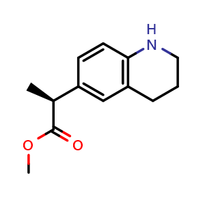 Chemical structure of methyl (2S)-2-(1,2,3,4-tetrahydroquinolin-6-yl)propanoate , CAS 2387564-91-0, AChemBlock T91536