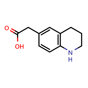 Chemical structure of 2-(1,2,3,4-tetrahydroquinolin-6-yl)acetic acid , CAS 5622-49-1, AChemBlock T91554