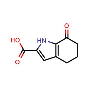 Chemical structure of 7-oxo-1,4,5,6-tetrahydroindole-2-carboxylic acid , CAS 1160263-48-8, AChemBlock T91568
