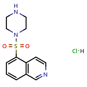 Chemical structure of 1-(5-Isoquinolinesulfonyl)piperazine Hydrochloride , CAS 141543-63-7, AChemBlock T91570