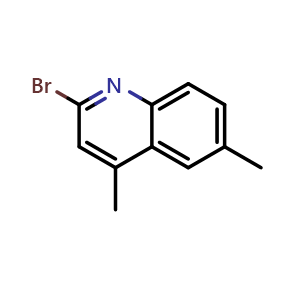 Chemical structure of 2-bromo-4,6-dimethylquinoline , CAS 103858-47-5, AChemBlock T91573