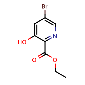 Chemical structure of ethyl 5-bromo-3-hydroxypicolinate , CAS 1246845-70-4, AChemBlock T91583