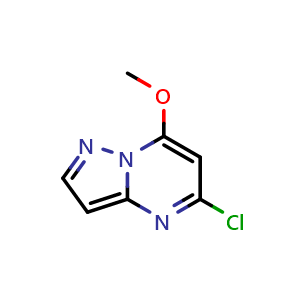 Chemical structure of 5-Chloro-7-methoxypyrazolo[1,5-a]pyrimidine , CAS 1824286-23-8, AChemBlock T91604