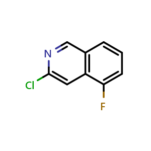 Chemical structure of 3-chloro-5-fluoroisoquinoline , CAS 58142-53-3, AChemBlock T91608