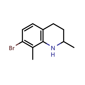 Chemical structure of 7-bromo-2,8-dimethyl-1,2,3,4-tetrahydroquinoline , CAS 2411637-53-9, AChemBlock T91614