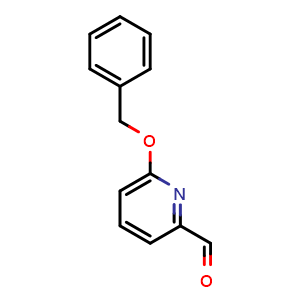 Chemical structure of 6-(benzyloxy)pyridine-2-carbaldehyde , CAS 784149-95-7, AChemBlock T91641