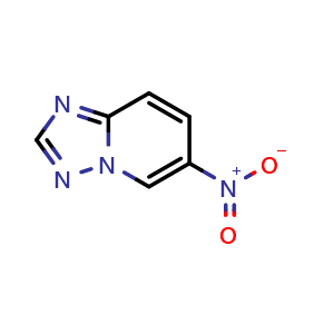 Chemical structure of 6-nitro-[1,2,4]triazolo[1,5-a]pyridine , CAS 31040-14-9, AChemBlock T91648