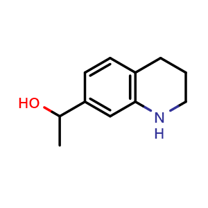 Chemical structure of 1-(1,2,3,4-tetrahydroquinolin-7-yl)ethanol , CAS 1492651-88-3, AChemBlock T91672