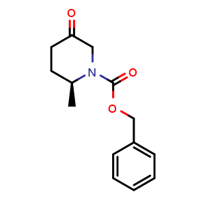 Chemical structure of benzyl (2S)-2-methyl-5-oxo-piperidine-1-carboxylate , CAS 2382139-32-2, AChemBlock T91685