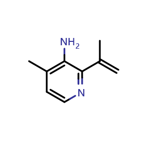 Chemical structure of 2-isopropenyl-4-methyl-pyridin-3-amine , CAS 2286053-67-4, AChemBlock T91688