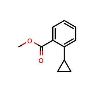 Chemical structure of methyl 2-cyclopropylbenzoate , CAS 148438-01-1, AChemBlock T91691