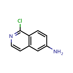 Chemical structure of 1-chloroisoquinolin-6-amine , CAS 347146-33-2, AChemBlock T91699