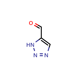 Chemical structure of 1H-1,2,3-Triazole-5-carboxaldehyde , CAS 16681-68-8, AChemBlock T91720