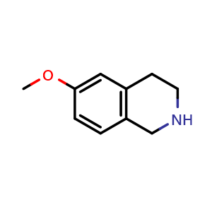 Chemical structure of 6-methoxy-1,2,3,4-tetrahydroisoquinoline , CAS 42923-77-3, AChemBlock T91740