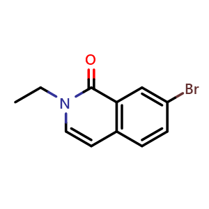 Chemical structure of 7-bromo-2-ethylisoquinolin-1(2H)-one , CAS 1897747-72-6, AChemBlock T91761