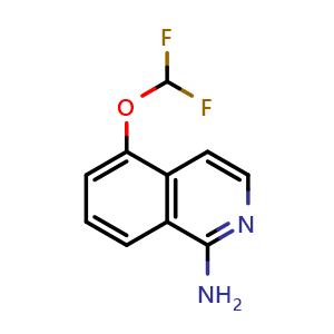 Chemical structure of 5-(difluoromethoxy)isoquinolin-1-amine , CAS 1557495-60-9, AChemBlock T91774
