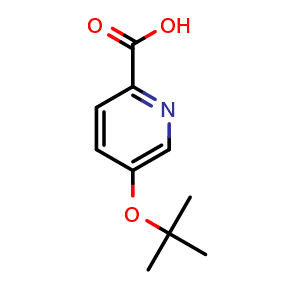 Chemical structure of 5-(tert-butoxy)pyridine-2-carboxylic acid , CAS 1392467-07-0, AChemBlock T91788