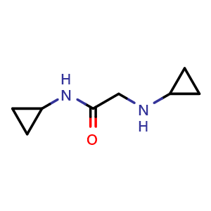 Chemical structure of N-Cyclopropyl-2-(cyclopropylamino)acetamide , CAS 1016742-15-6, AChemBlock T91801