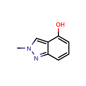 Chemical structure of 2-methyl-2H-indazol-4-ol , CAS 1159511-40-6, AChemBlock T91820