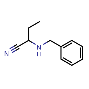Chemical structure of 2-(benzylamino)butanenitrile , CAS 1058146-91-0, AChemBlock T91830