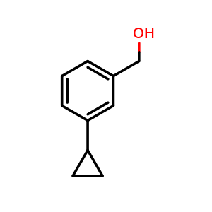 Chemical structure of (3-cyclopropylphenyl)methanol , CAS 893738-74-4, AChemBlock T91849