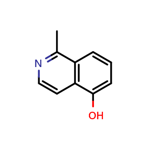 Chemical structure of 1-methylisoquinolin-5-ol , CAS 20335-65-3, AChemBlock T91875