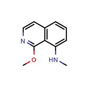 Chemical structure of 1-methoxy-N-methylisoquinolin-8-amine , CAS 1374651-89-4, AChemBlock T91948