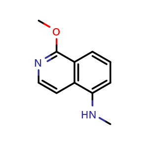 Chemical structure of 1-methoxy-N-methylisoquinolin-5-amine , CAS 1374651-72-5, AChemBlock T91949